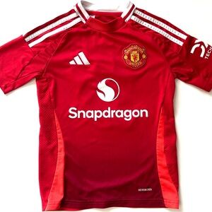 Kids Manchester United Garnacho 17 Red Soccer Jersey